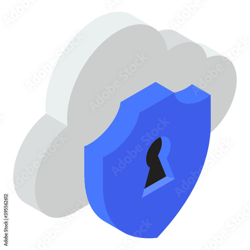 
A isometric design of cloud data transfer, editable icon
