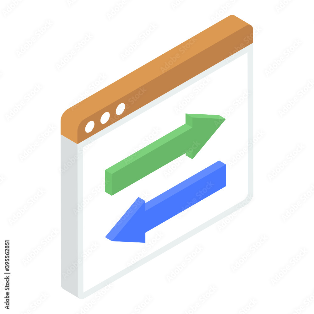 Trendy isometric icon of website content
Trendy isometric icon of website content