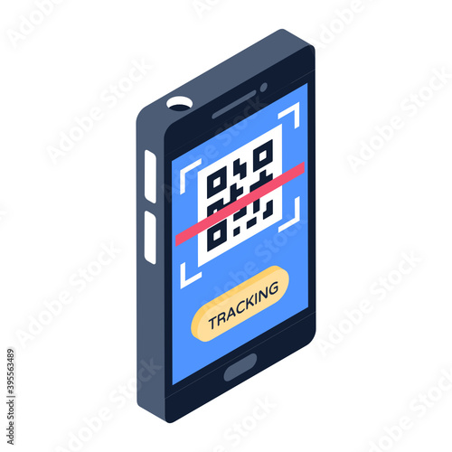 
Icon of qr code tracking isometric design

