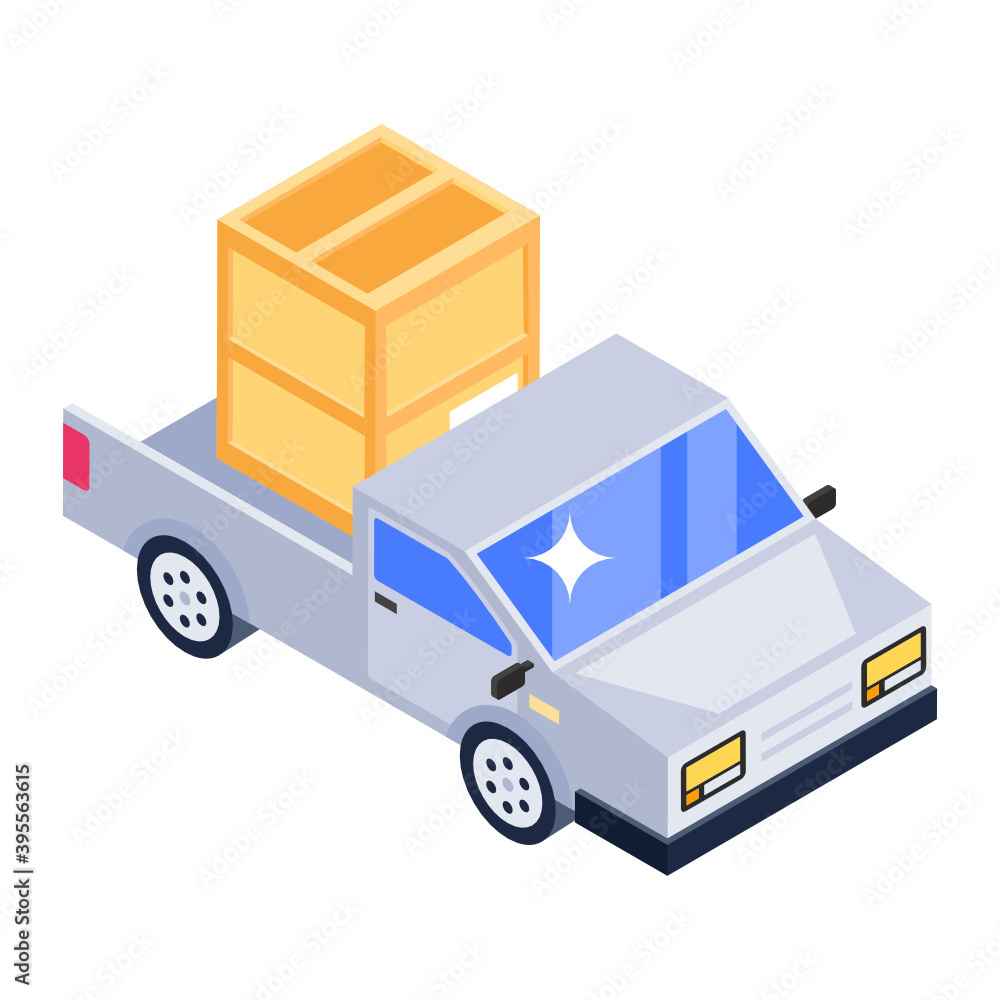 Cargo van, concept of logistics delivery in isometric icon
Cargo van, concept of logistics delivery in isometric icon