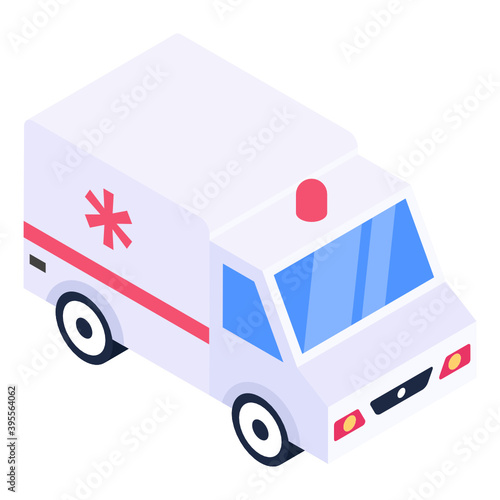 
Emergency van, an editable vector of ambulance 
