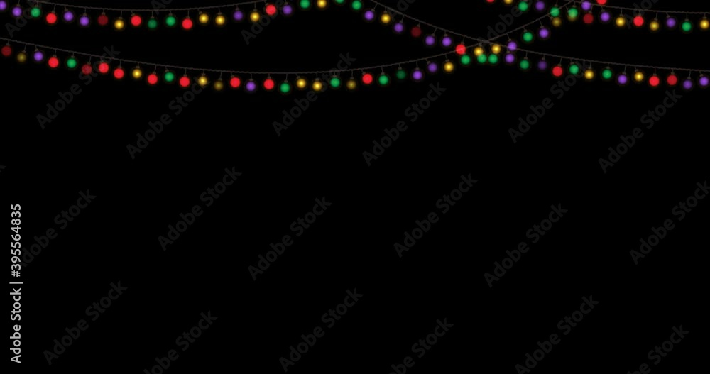 Colored flashing Christmas garlands. Looped 4K animation Colored flashing Christmas garlands. Looped 4K animation