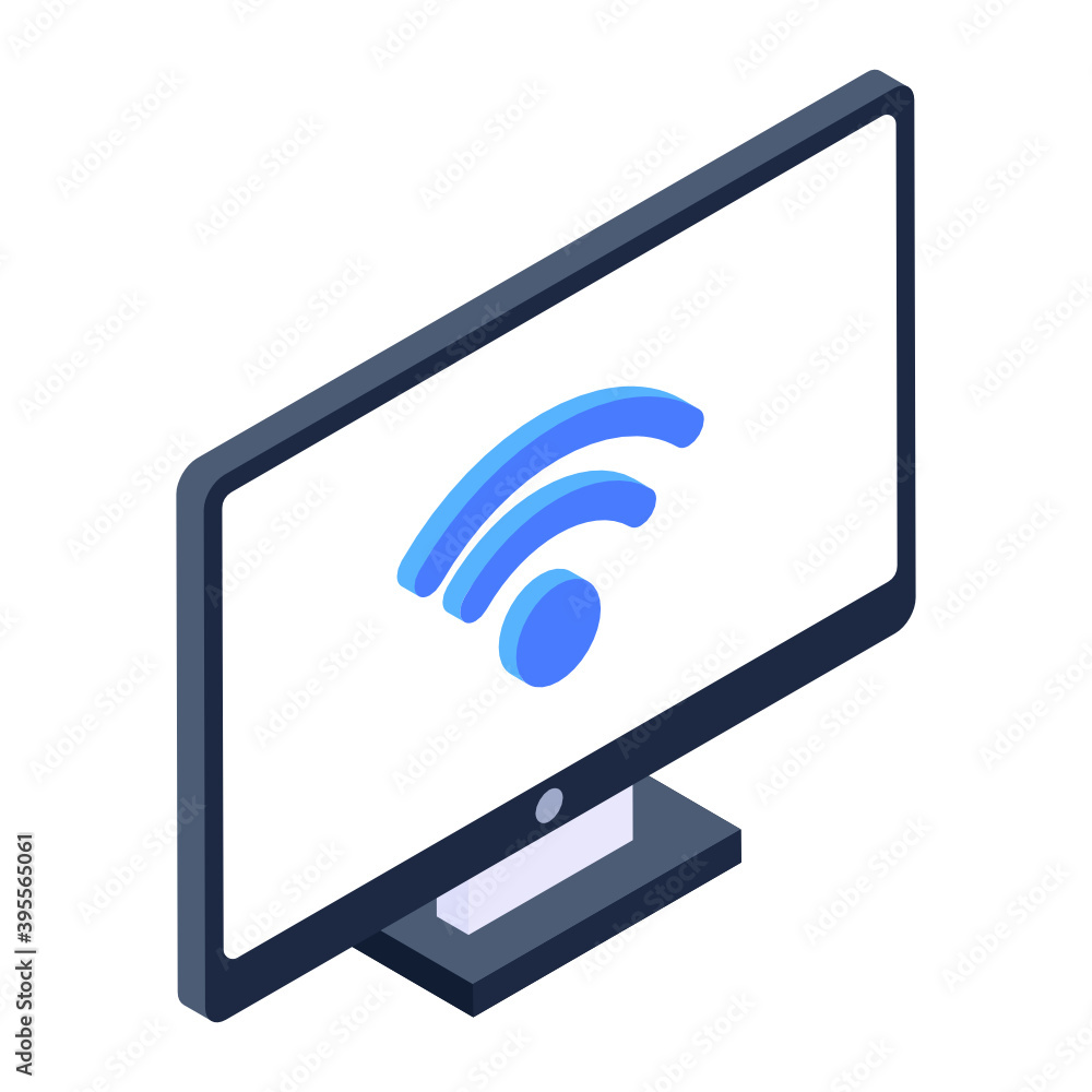 Wireless computer, isometric icon of wifi monitor
Wireless computer, isometric icon of wifi monitor