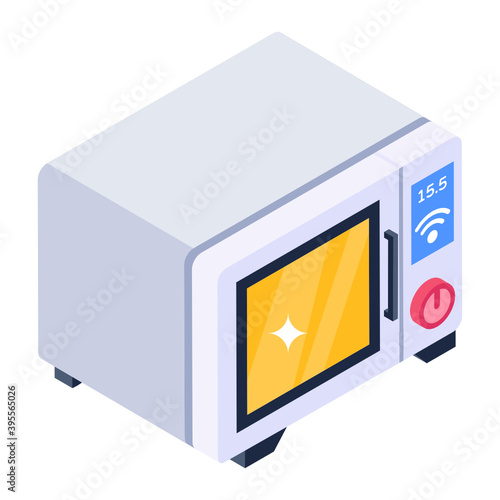 
Electric oven icon in isometric design
