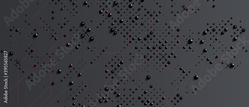 Technology black pearl background, idea of global business solution