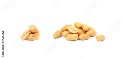 Fresh peanuts isolated on a white background