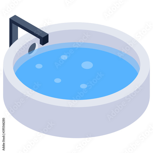 
Dental sink vector, wash basin isometric icon 
