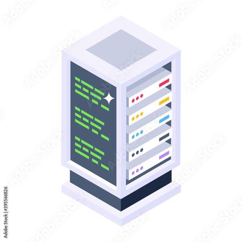 
Isometric design of data server rack 
