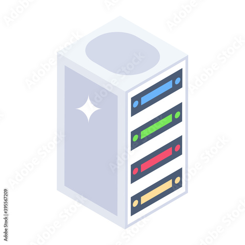 
Isometric design of data server rack 
