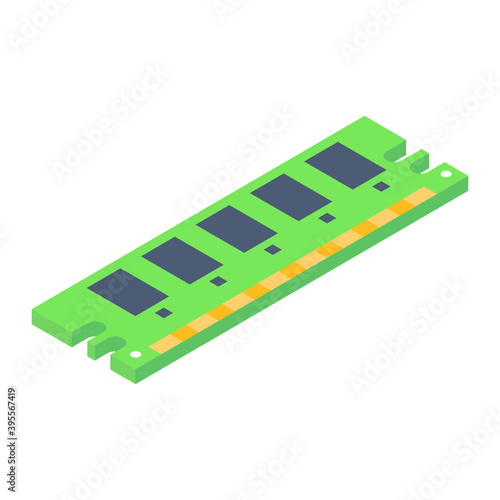 
Trendy vector style of a RAM, random access memory 
