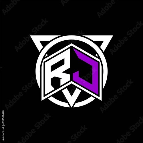 Monogram letter R J Diamonds decorated with circles and triangles are perfect for game initials, greeting cards, logos, posters, etc. Free Download Monogram letter R J Diamonds decorated with circles and triangles are perfect for game initials, greeting cards, logos, posters, etc. - GFXLoad