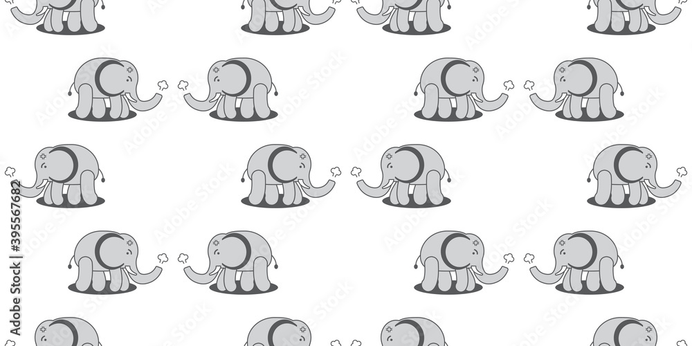 Elephant seamless pattern, A herd of Elephant on the white background. Elephant seamless pattern, A herd of Elephant on the white background.