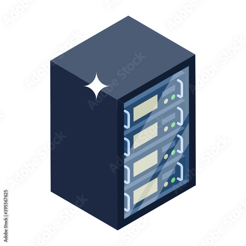 
Isometric design of data server rack 

