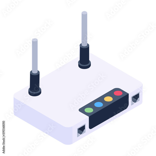 
Internet service, wireless wifi router in isometric vector 
