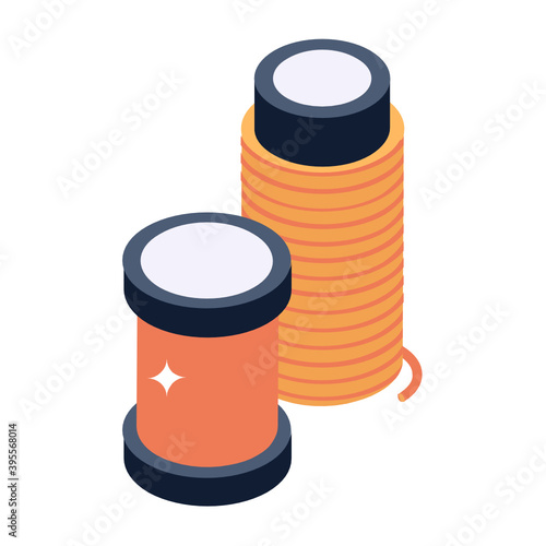 
An isometric design of cable spools vector 
