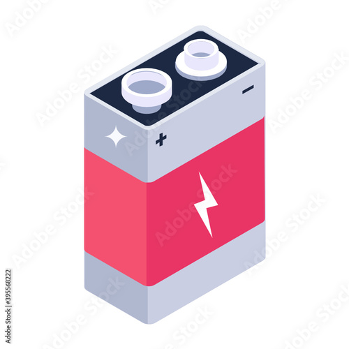 
Battery for charging purposes, an icon design of rechargeable battery in trendy isometric style 
