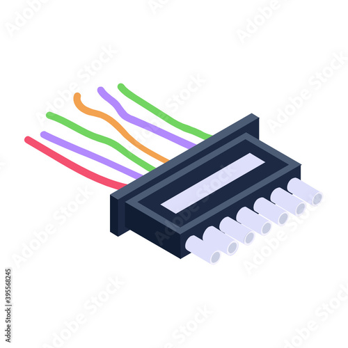 
Isometric design of electric cables icon
