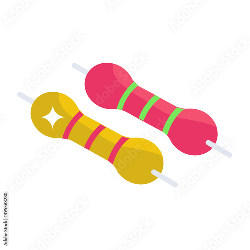 
A current flow regulation equipment, resistors icon in isometric style 
