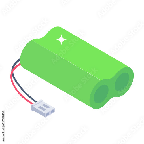 
Electronic component icon in isometric style, capacitors vector 
