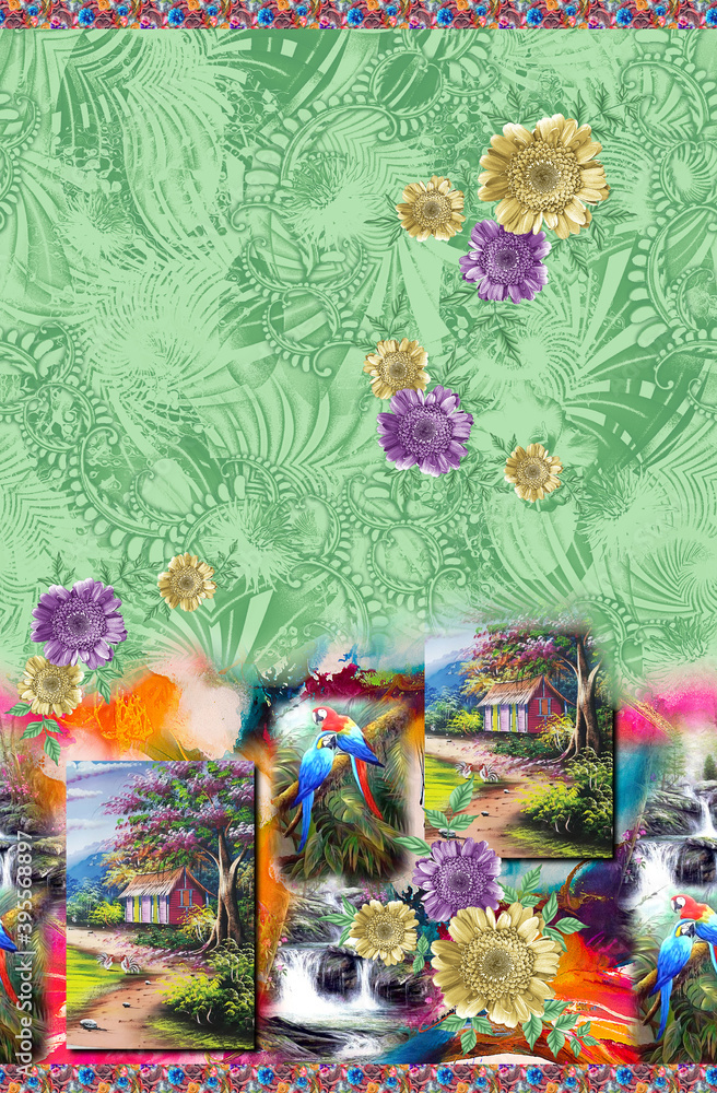 Fototapeta premium collage of painting