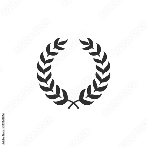 Circle laurel wreath isolated on white background. Award icon. Symbol of victory. Vector