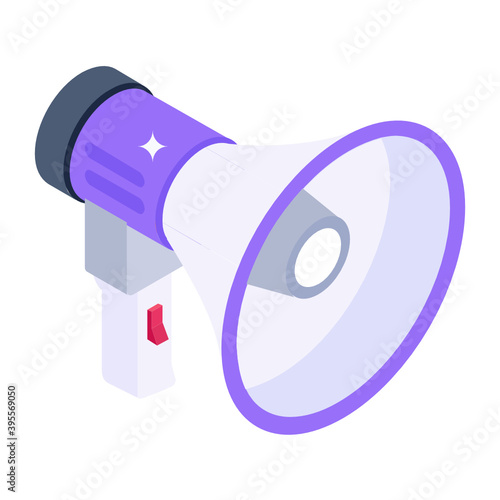 
An isometric design of megaphone icon
