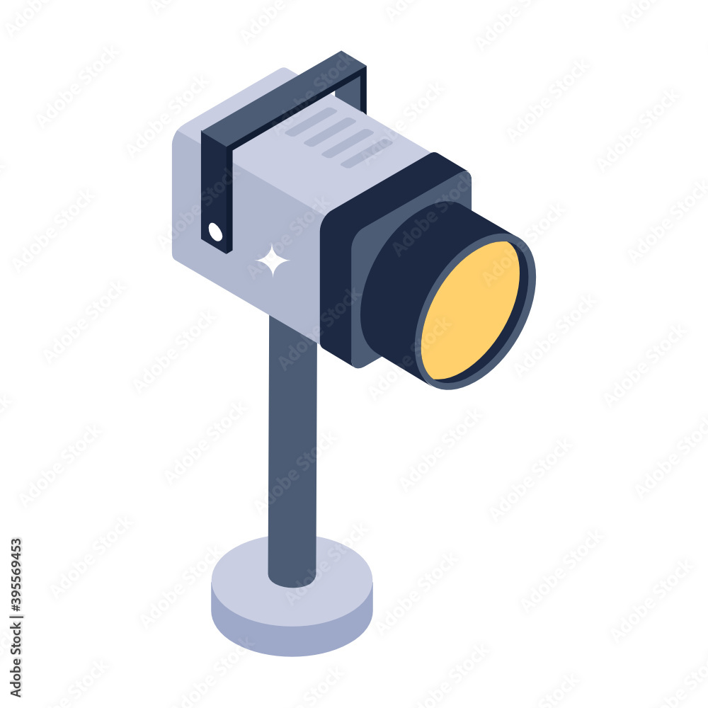 Modern isometric design of studio light icon, spotlight vector
Modern isometric design of studio light icon, spotlight vector