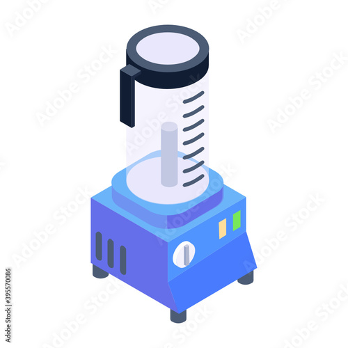
Design of juicer machine in modern editable isometric style 
