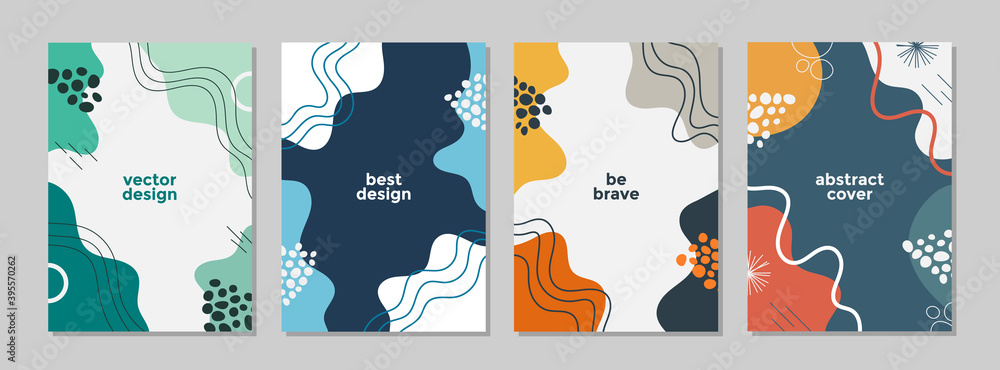 Set of abstract creative artistic templates with winter season concept. Universal cover Designs for Annual Report, Brochures, Flyers, Presentations, Leaflet, Magazine.