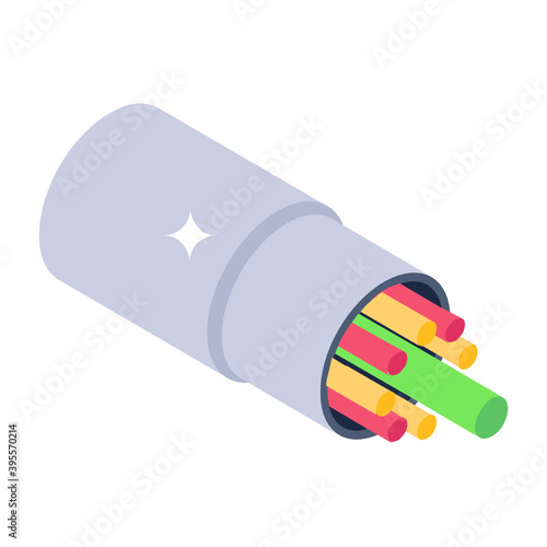 
Isometric design of electrical fibers icon
