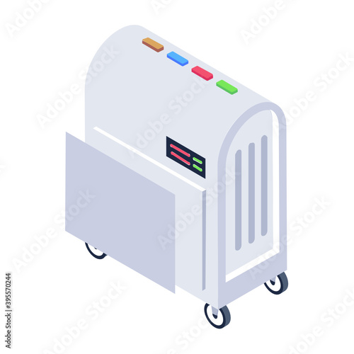
An isometric design of air chiller icon
