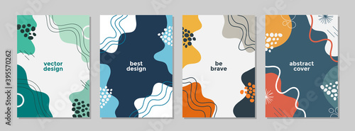 Set of abstract creative artistic templates with winter season concept. Universal cover Designs for Annual Report, Brochures, Flyers, Presentations, Leaflet, Magazine.