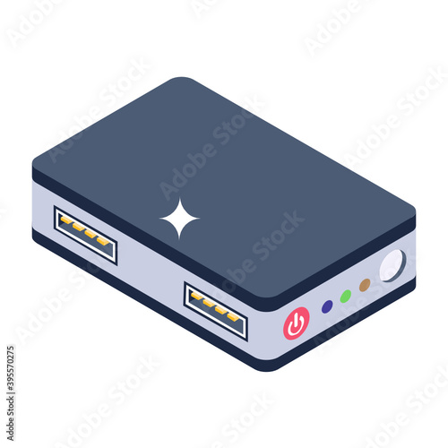 
Electronic power bank connected with smartphone, portable battery charge 
