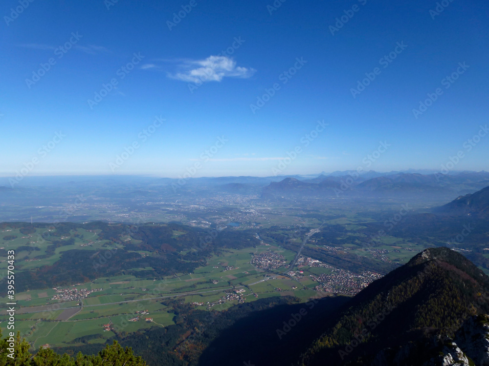 Mountain hiking tour Hochstaufen mountain in Bavaria, Germany