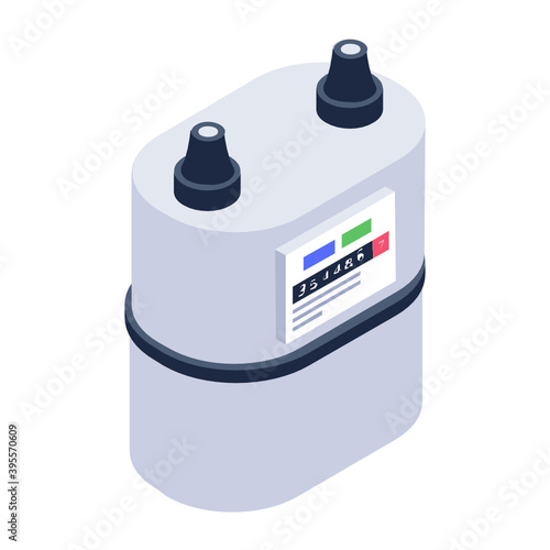 
Electronic component icon in isometric style, tube light starter vector 
