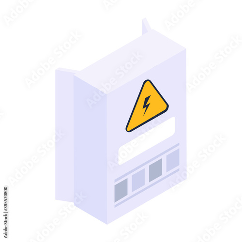  High voltage icon in editable isometric style 