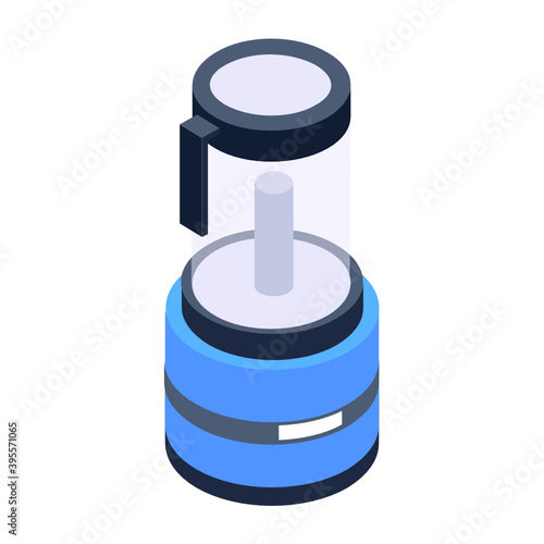 

Design of kitchen grinder in modern editable isometric style 
