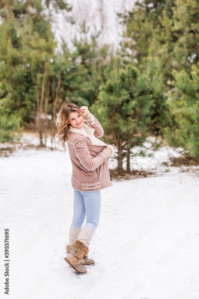 Attractive young woman in winter time outdoors Attractive young woman in winter time outdoors