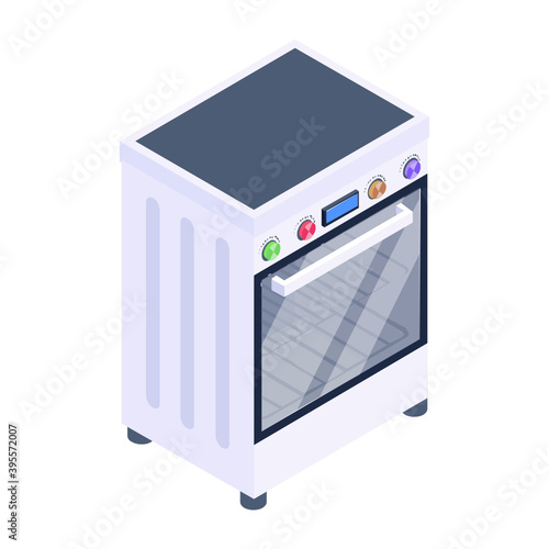 
Editable isometric design of grill oven icon
