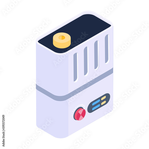 
Rechargeable battery icon in isometric design, power battery trendy style vector
