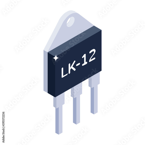 
Three terminal electronic component that conduct current, triacs icon
 photo