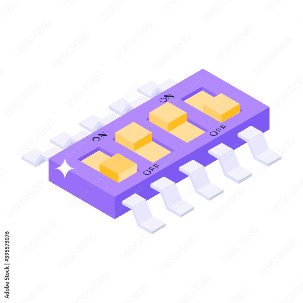 
Electric buttons icon in isometric design, vector style of switch buttons
