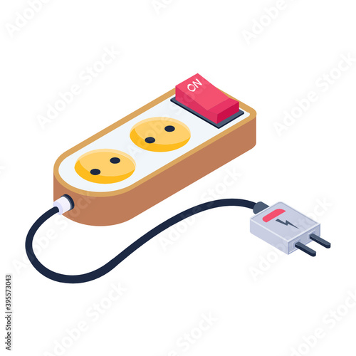 
Electric buttons icon in isometric design, vector style of electric switchboard
