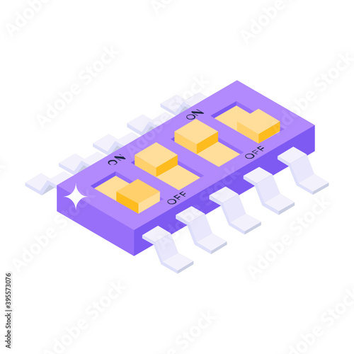  Electric buttons icon in isometric design  vector style of switch buttons 