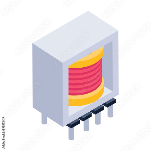 
An isometric design of wire spool vector 
