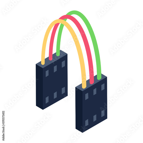 
Isometric icon of usb cable, modern style vector 
