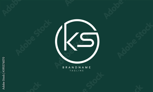 Alphabet letters Initials Monogram logo KS, SK, K and S