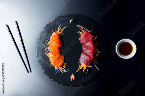 Tuna and salmon sashimi (Japan)
