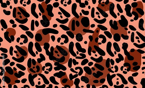  Seamless leopard pattern. Modern vector design for web and print. Handmade textiles  fabric and wallpaper. Contemporary colors. Vector illustration