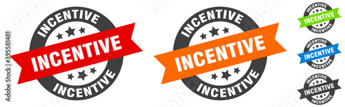 incentive stamp. incentive round ribbon sticker. tag